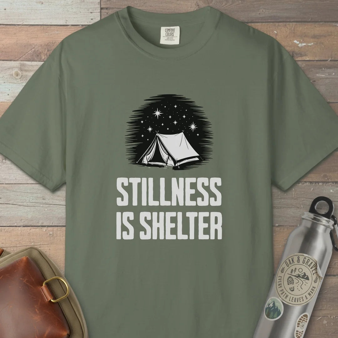 Stillness Is Shelter T-Shirt Moss Outdoor Nature Tee