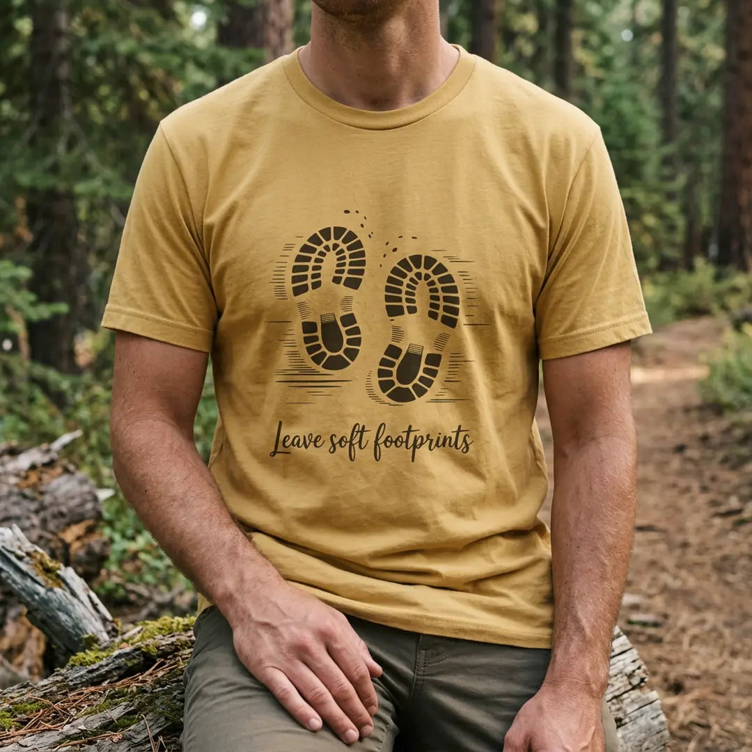 Leave Soft Footprints T-Shirt Outdoor Nature Tee