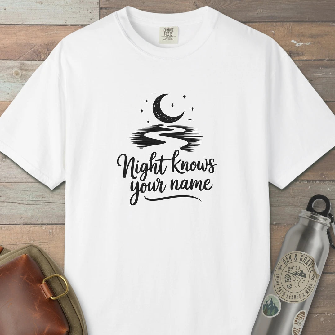 Night Knows Your Name T-Shirt White Outdoor Nature Tee