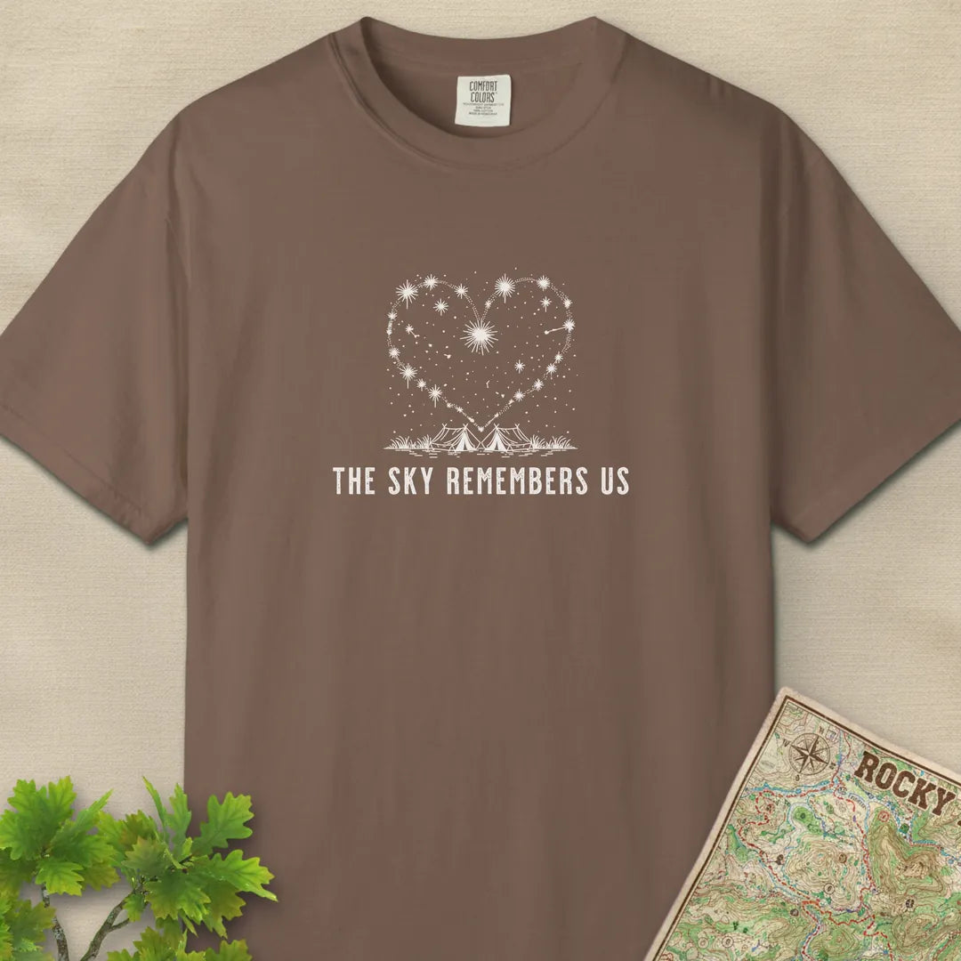 The Sky Remembers Us T-Shirt Espresso Outdoor Nature Tee