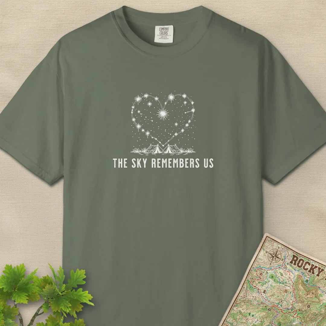 The Sky Remembers Us T-Shirt Moss Outdoor Nature Tee