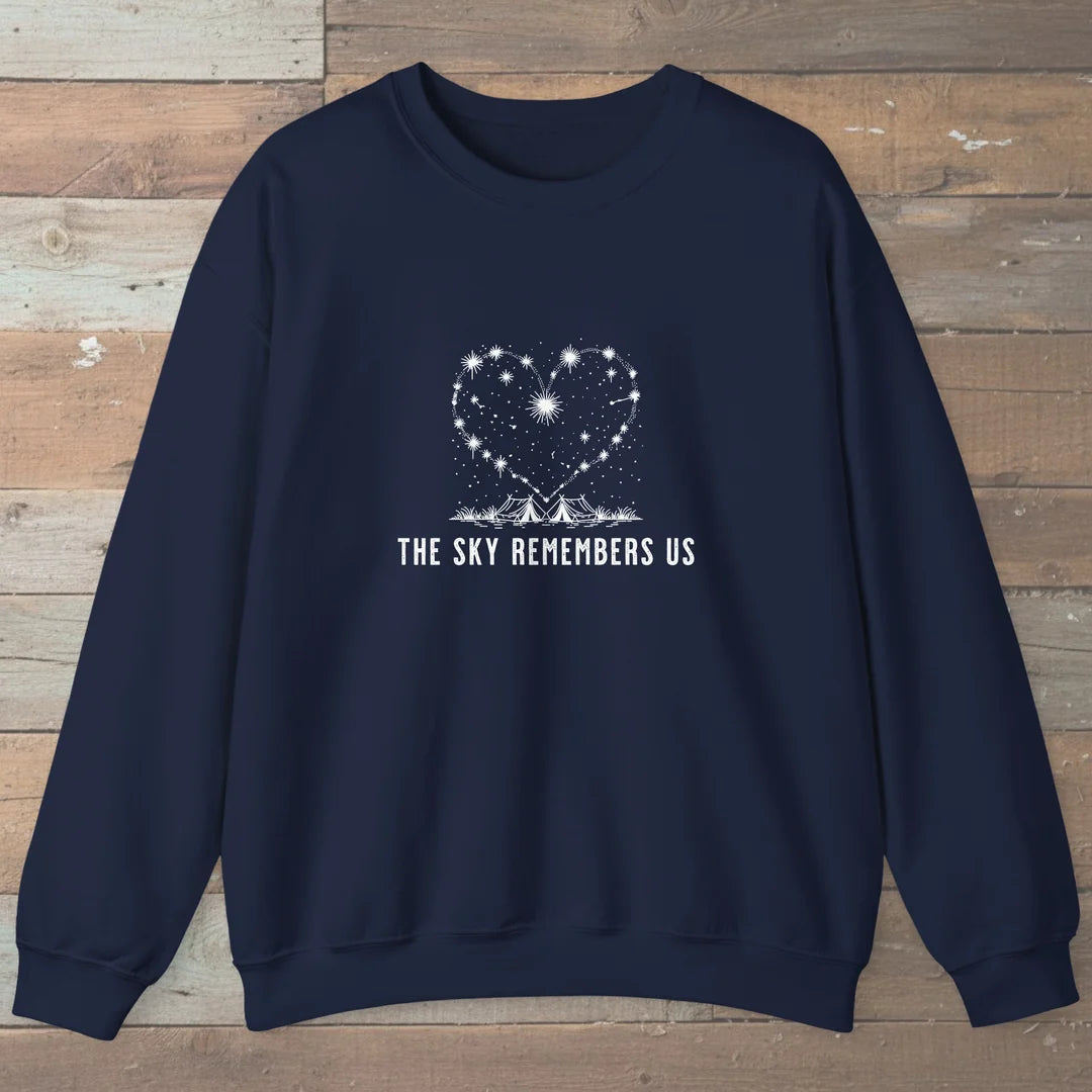 The Sky Remembers Us Sweatshirt Navy Outdoor Nature Tee