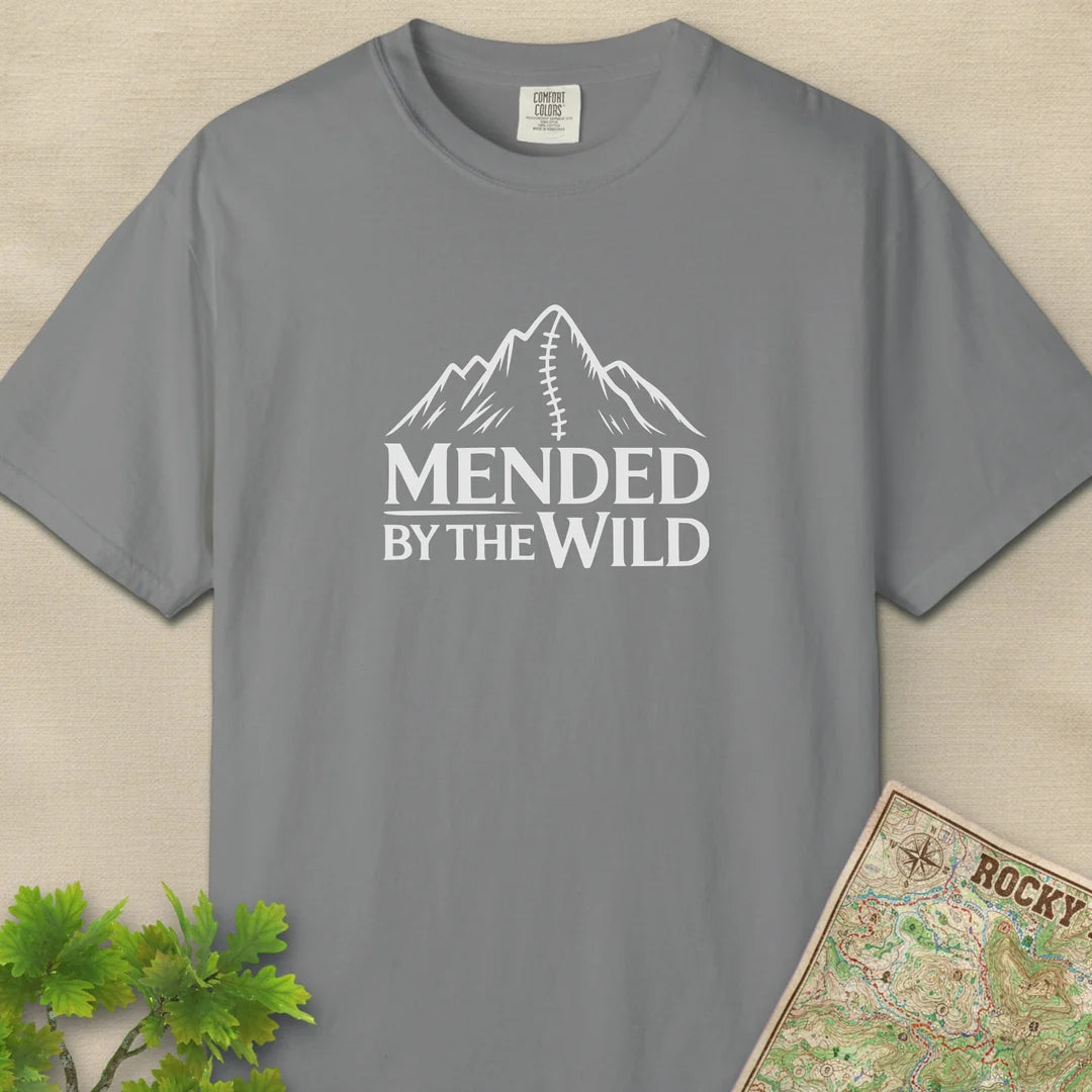Mended By The Wild T-Shirt Grey Outdoor Nature Tee