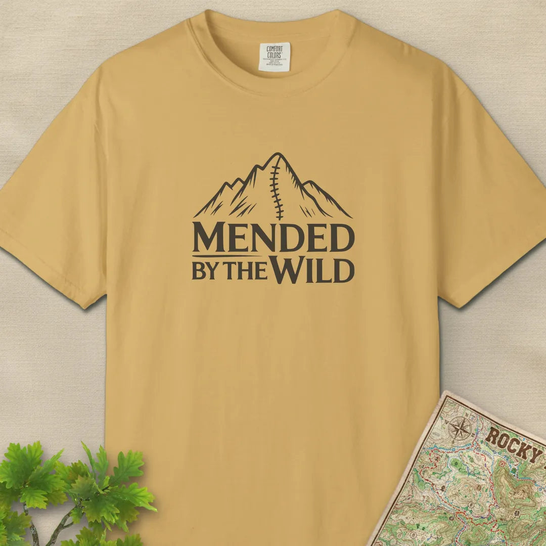 Mended By The Wild T-Shirt Mustard Outdoor Nature Tee