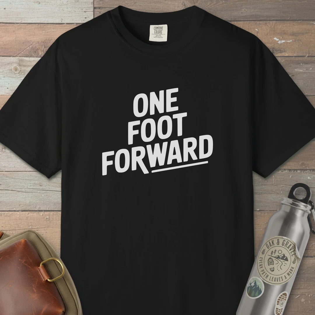 One Foot Forward T-Shirt Black Outdoor Nature Tee