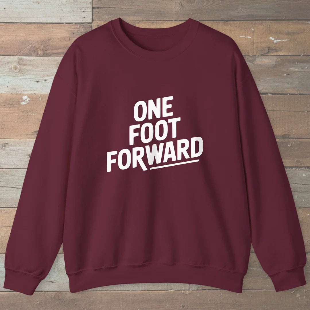 One Foot Forward Sweatshirt Maroon Outdoor Nature Tee
