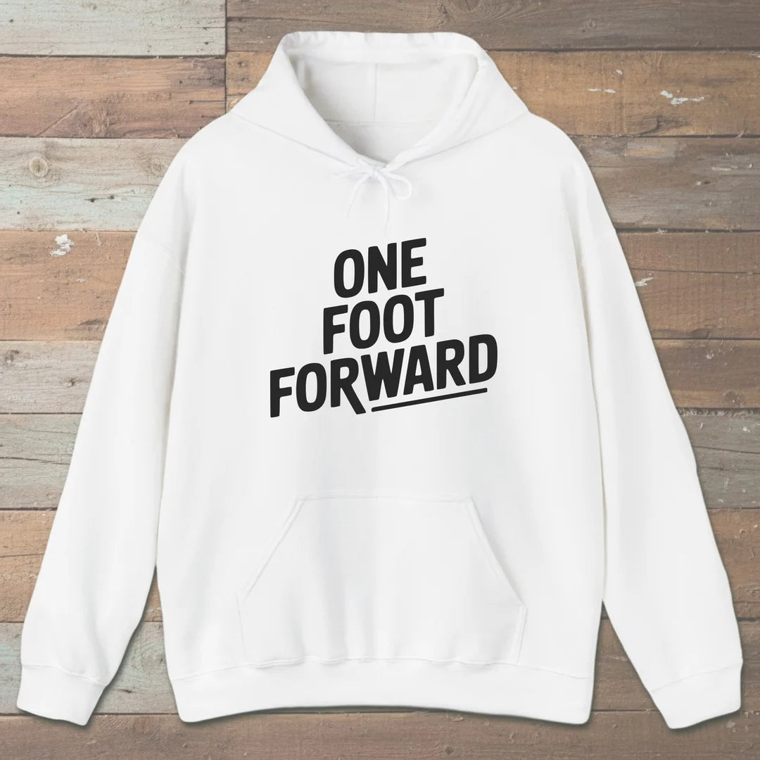 One Foot Forward Hoodie White Outdoor Nature Tee