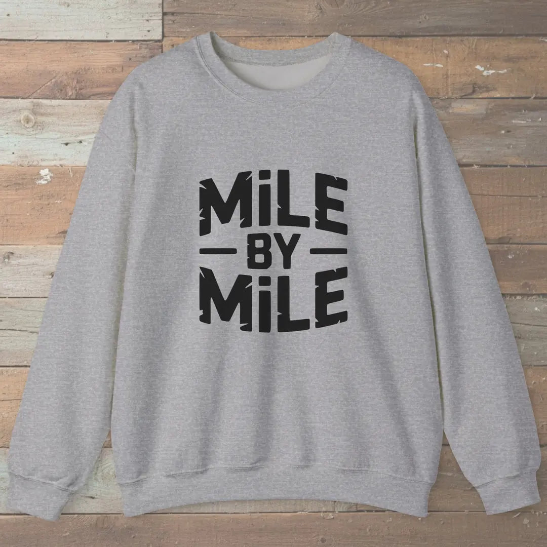 Mile By Mile Sweatshirt Sport Grey Outdoor Nature Tee