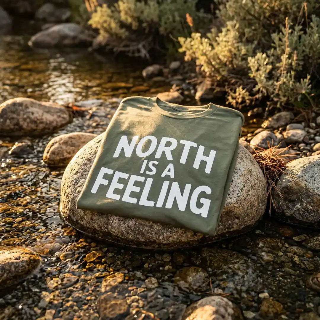 North Is A Feeling T-Shirt Outdoor Nature Tee