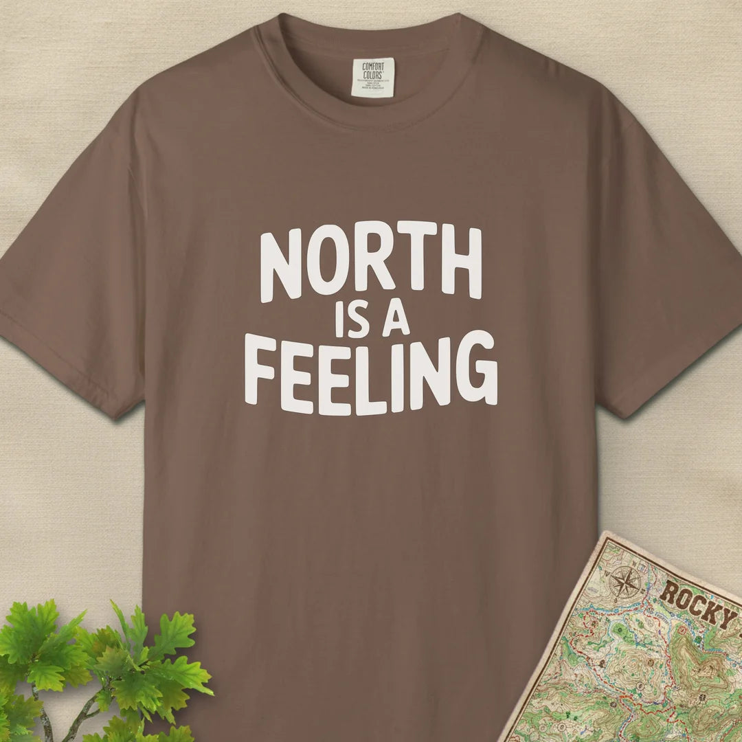 North Is A Feeling T-Shirt Espresso Outdoor Nature Tee