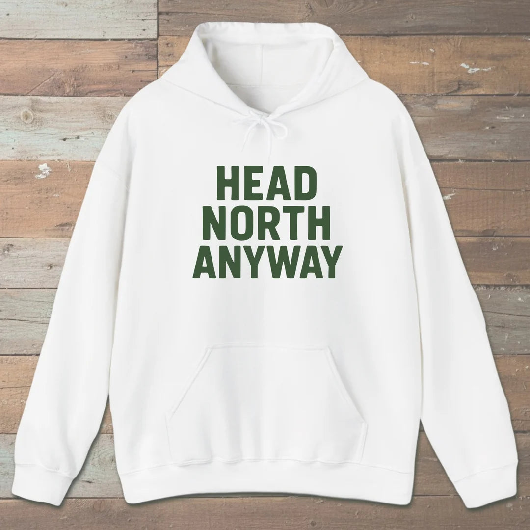 Head North Anyway Hoodie White Outdoor Nature Tee