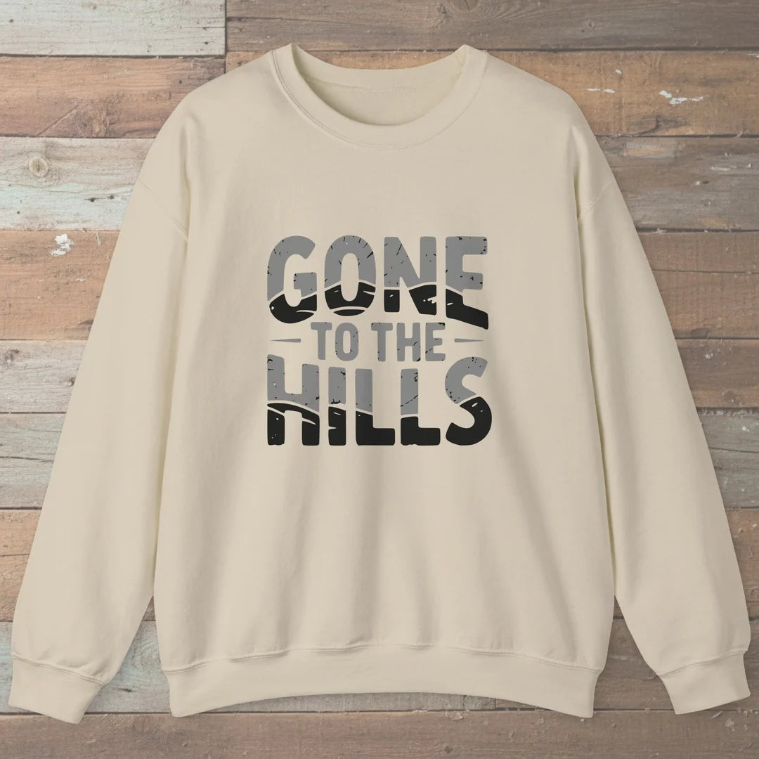 Gone To The Hills Sweatshirt Sand Outdoor Nature Tee