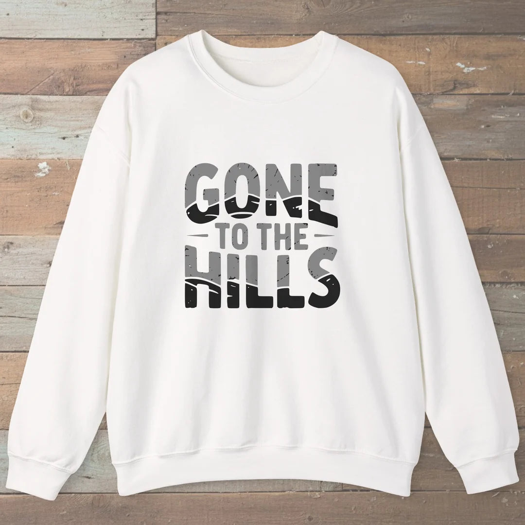 Gone To The Hills Sweatshirt White Outdoor Nature Tee