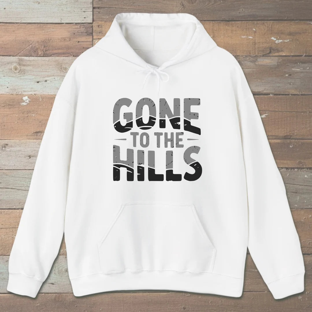 Gone To The Hills Hoodie White Outdoor Nature Tee