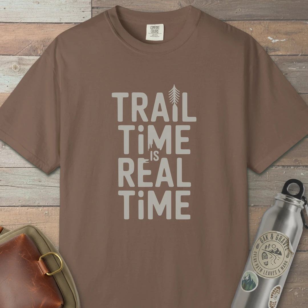 Trail Time Is Real Time T-Shirt Espresso Outdoor Nature Tee