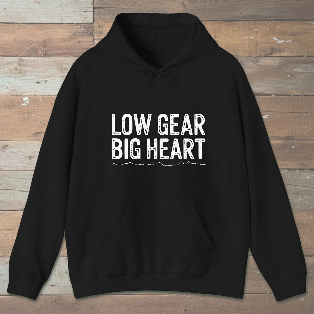 Low Gear Big Heart Hoodie Black Outdoor Nature Tee