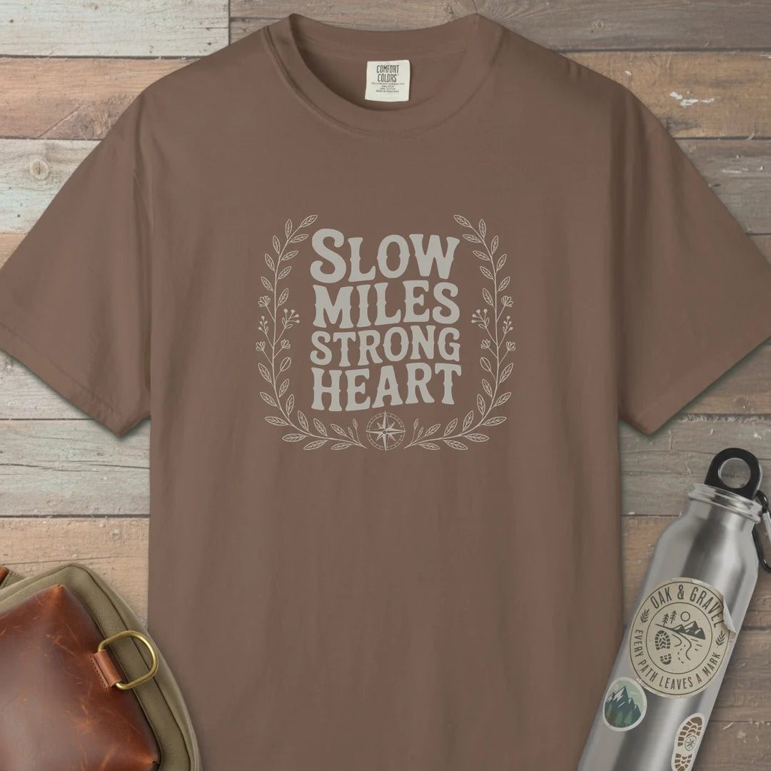 Slow Miles Strong Heart T-Shirt Espresso Outdoor Nature Tee