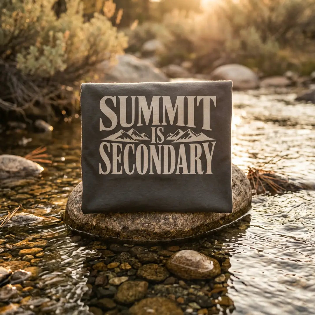 Summit Is Secondary T-Shirt Outdoor Nature Tee