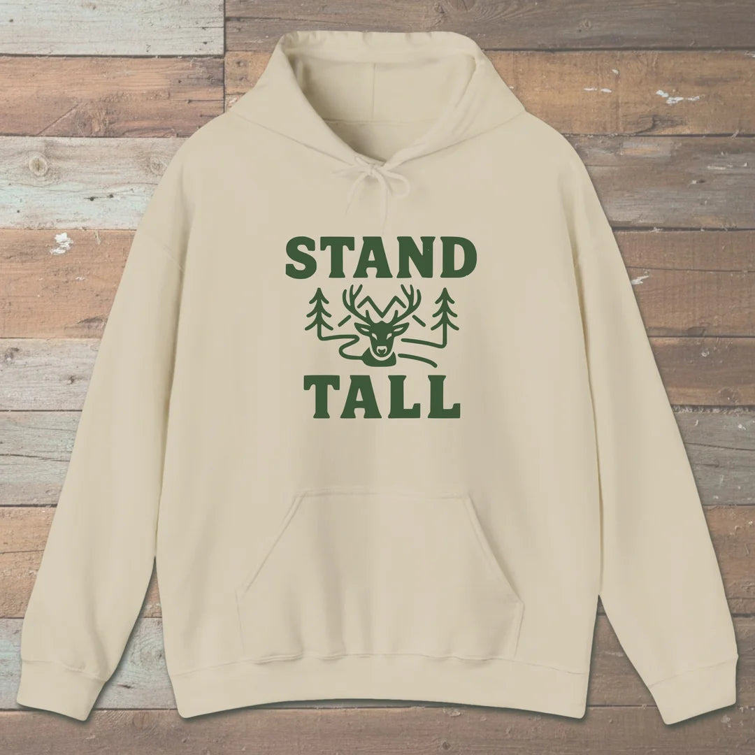 Stand Tall Hoodie Sand Outdoor Nature Tee