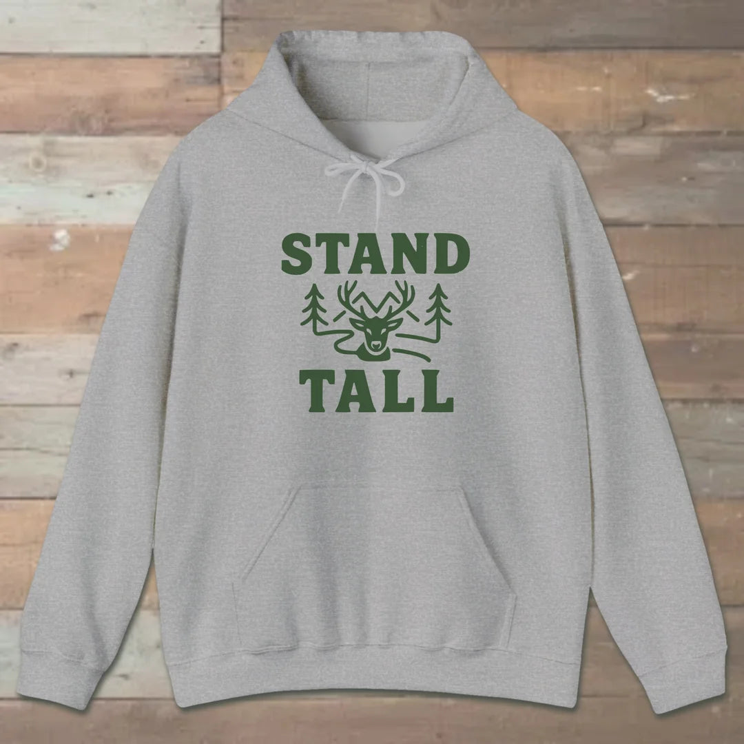 Stand Tall Hoodie Sport Grey Outdoor Nature Tee