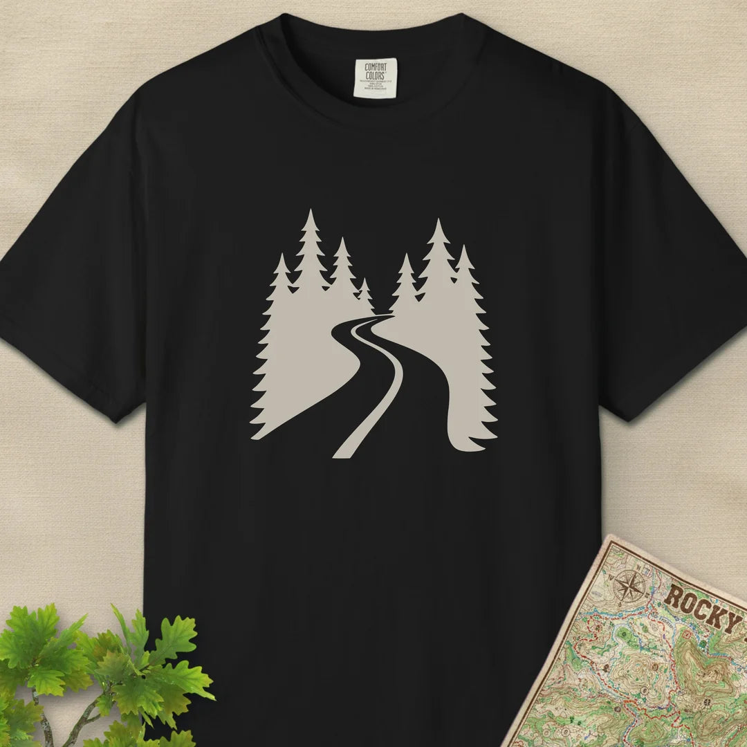 Forest Trail T-Shirt Black Outdoor Nature Tee