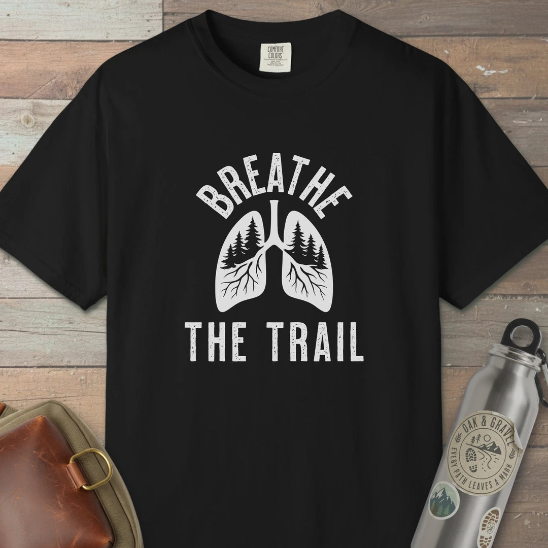 Breathe The Trail T-Shirt Black Outdoor Nature Tee