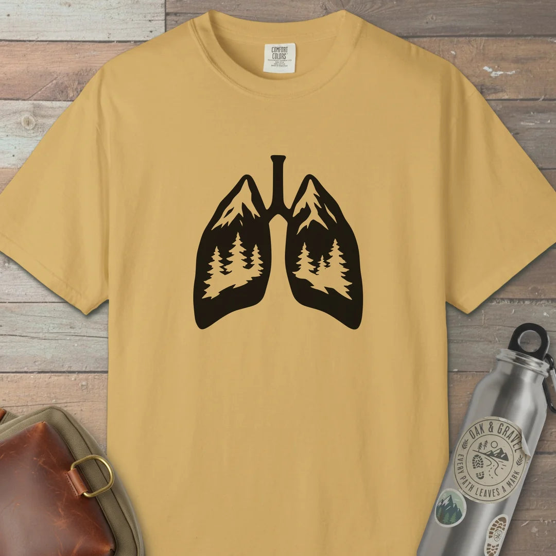 Lungs Of The Wild T-Shirt Mustard Outdoor Nature Tee