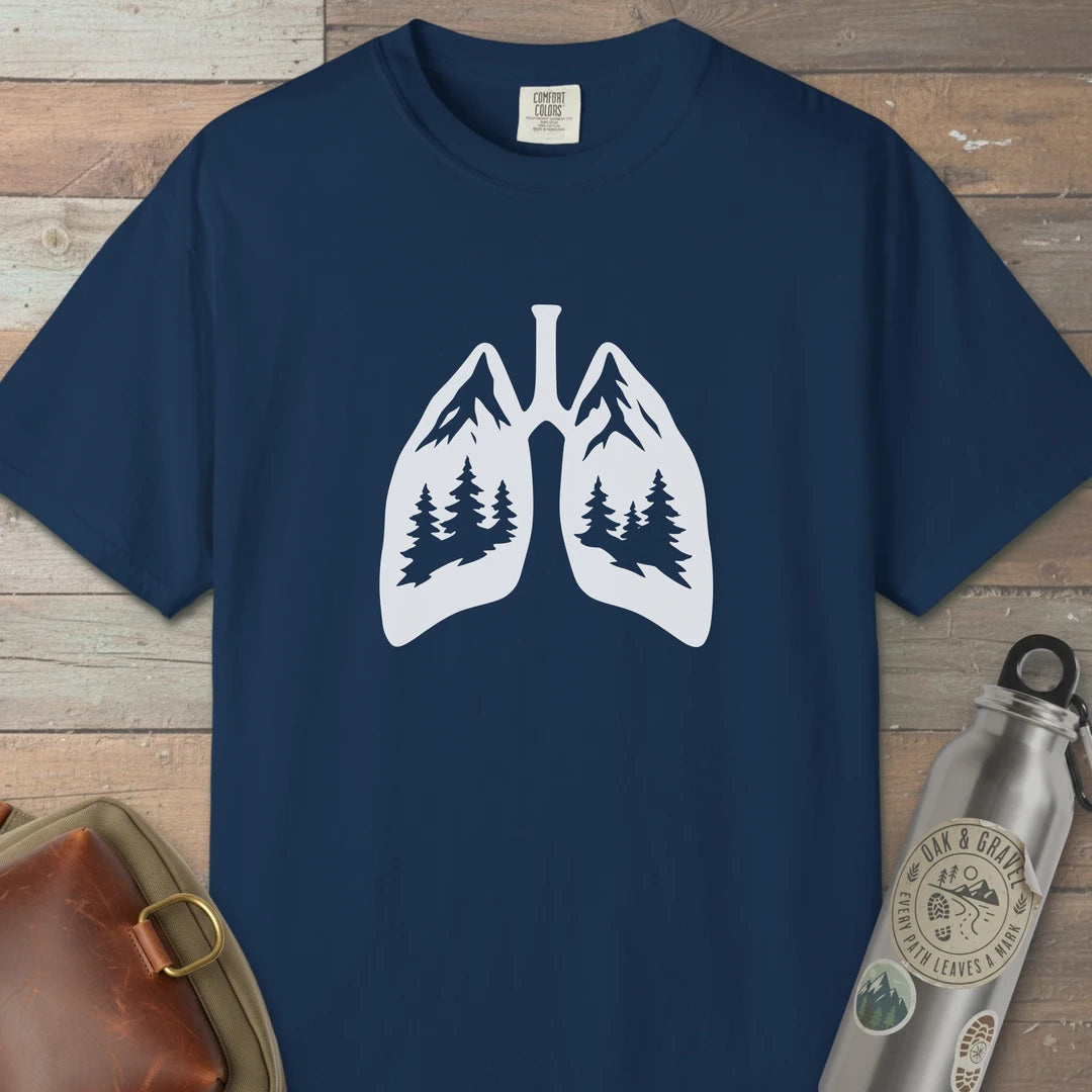 Lungs Of The Wild T-Shirt Navy Outdoor Nature Tee