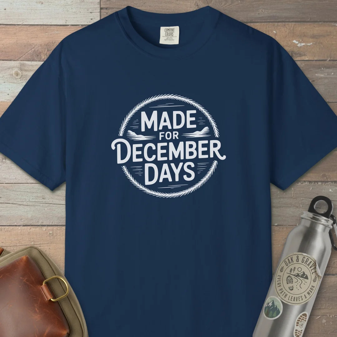 Made For December Days T-Shirt Navy Outdoor Nature Tee