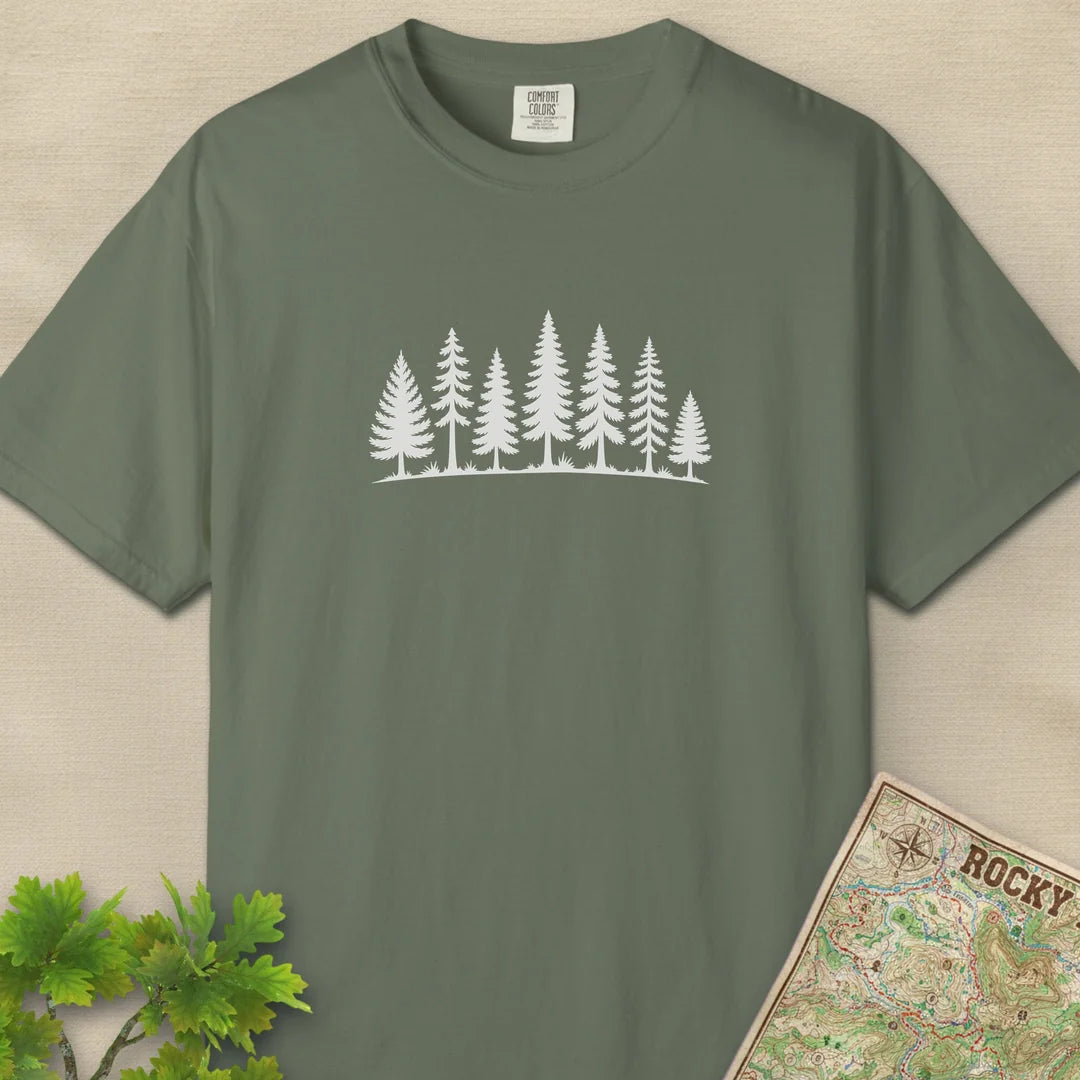 Pine Line T-Shirt Moss Outdoor Nature Tee