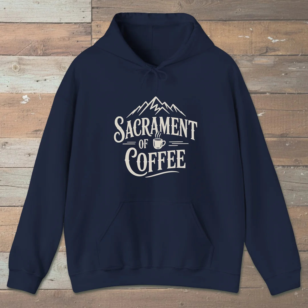Sacrament Of Coffee Hoodie Navy Outdoor Nature Tee