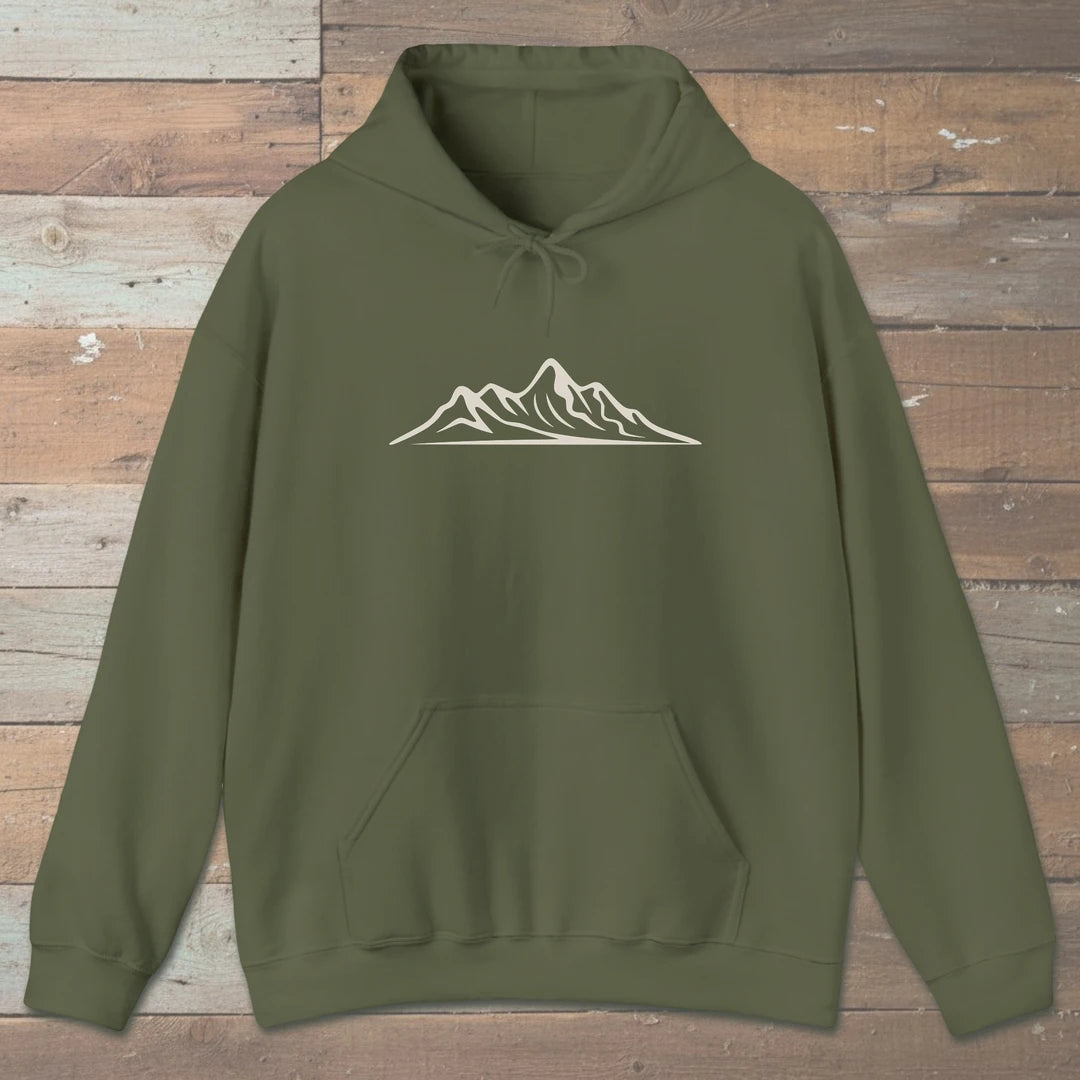 Mountains Are The Best Hoodie Military Green Outdoor Nature Tee