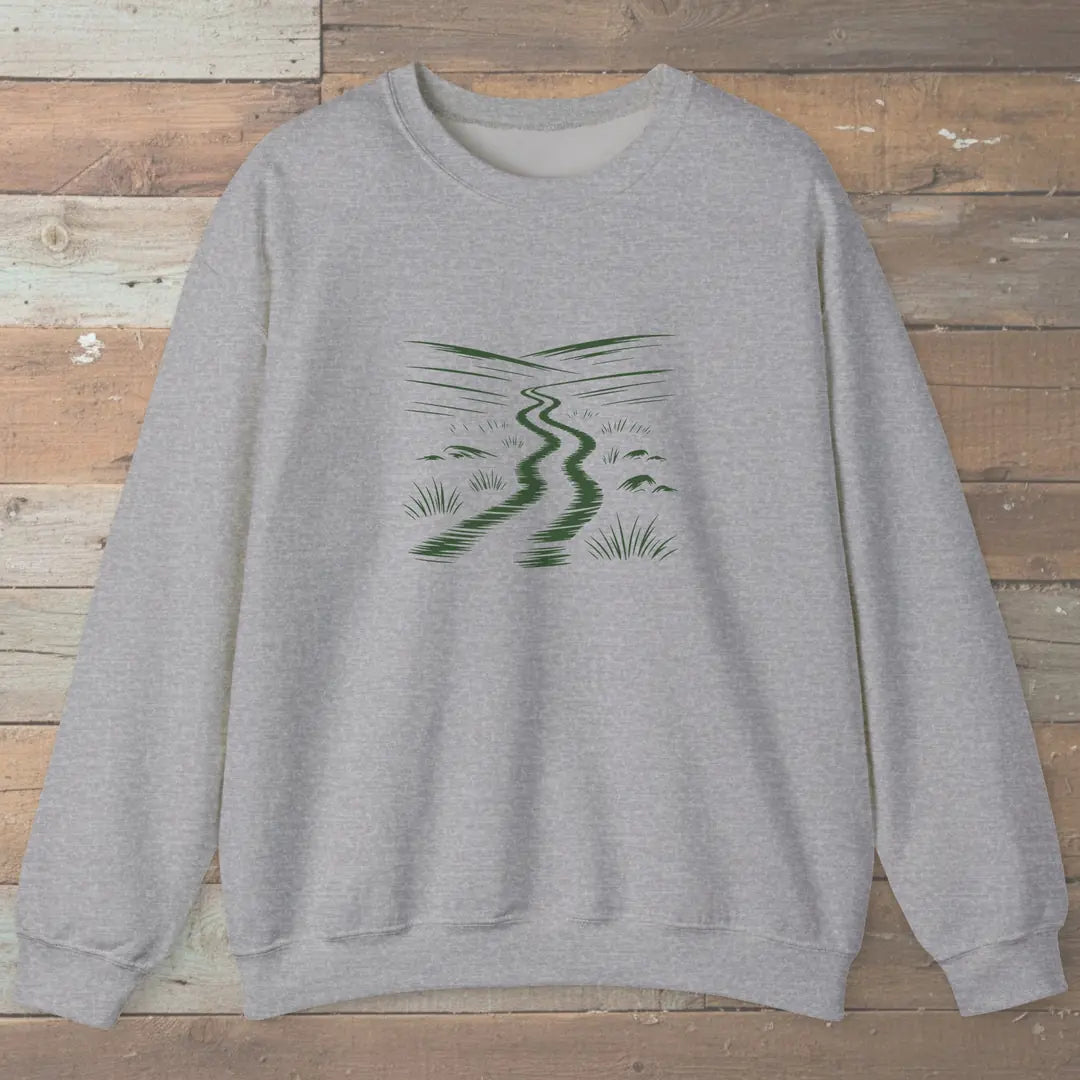 Winding Trail Sweatshirt Sport Grey Outdoor Nature Tee