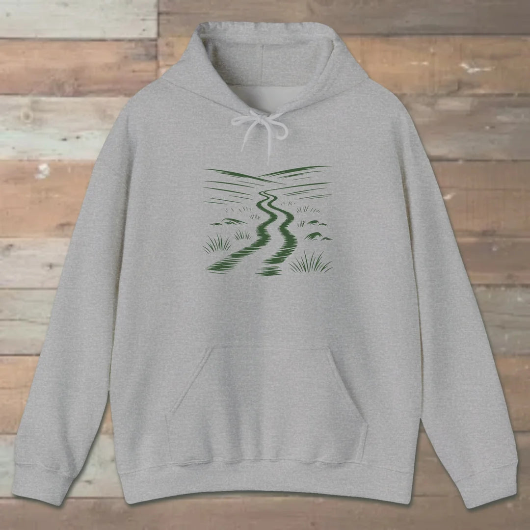 Winding Trail Hoodie Sport Grey Outdoor Nature Tee
