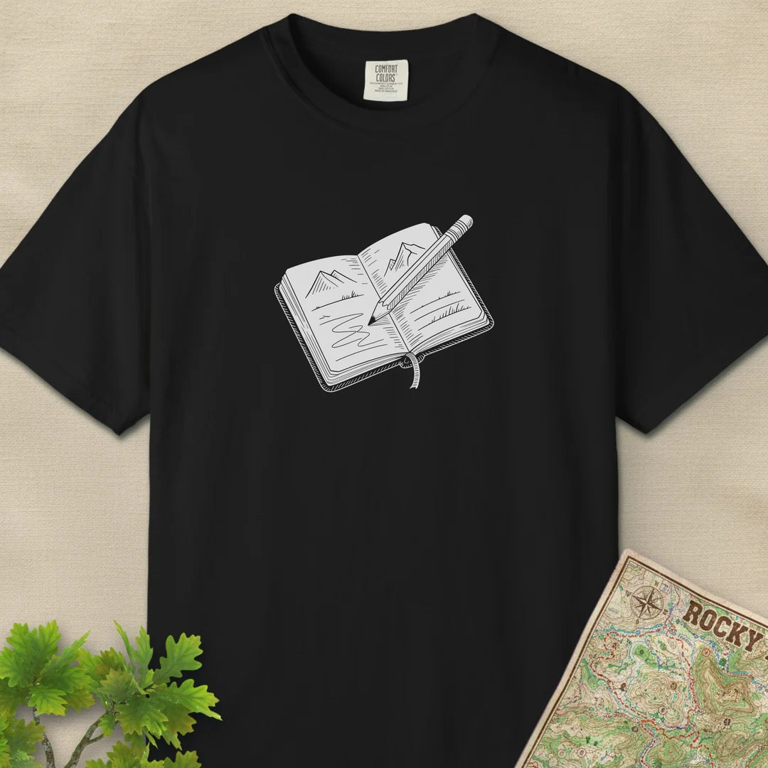 Trail Journal T-Shirt Black Outdoor Nature Tee