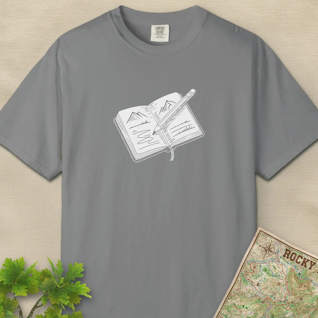 Trail Journal T-Shirt Grey Outdoor Nature Tee
