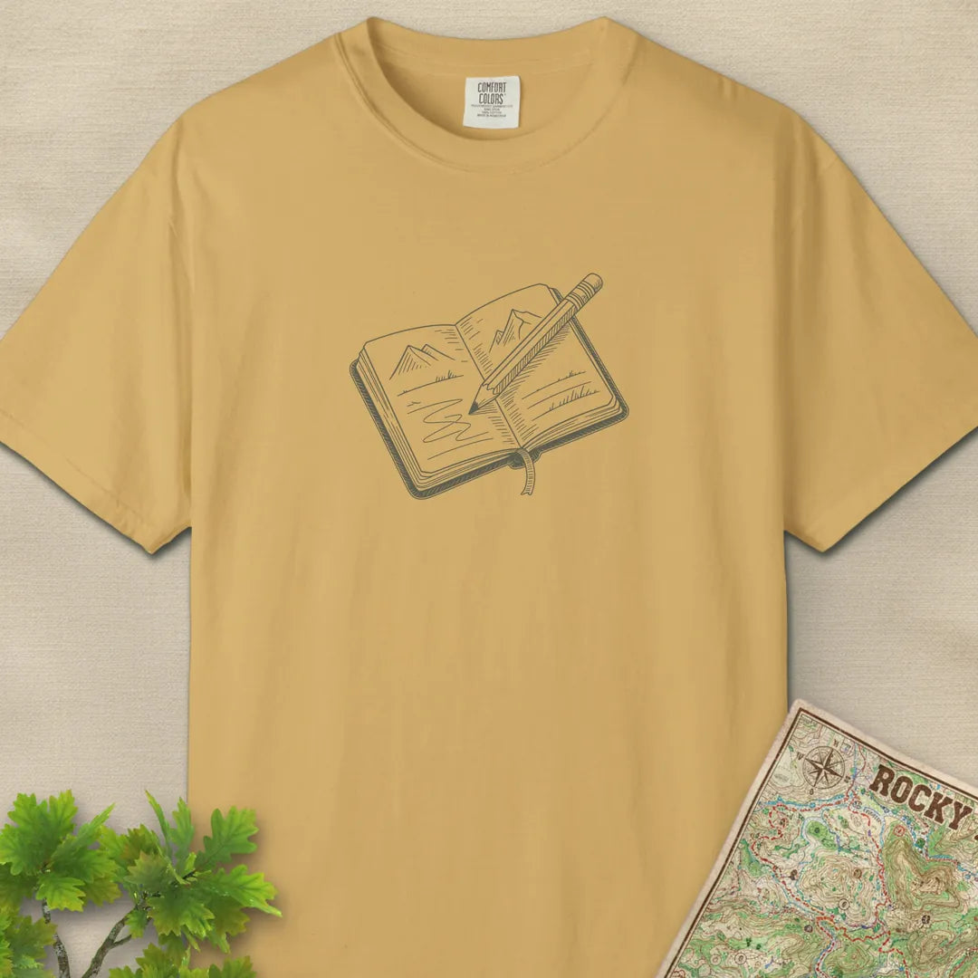 Trail Journal T-Shirt Mustard Outdoor Nature Tee