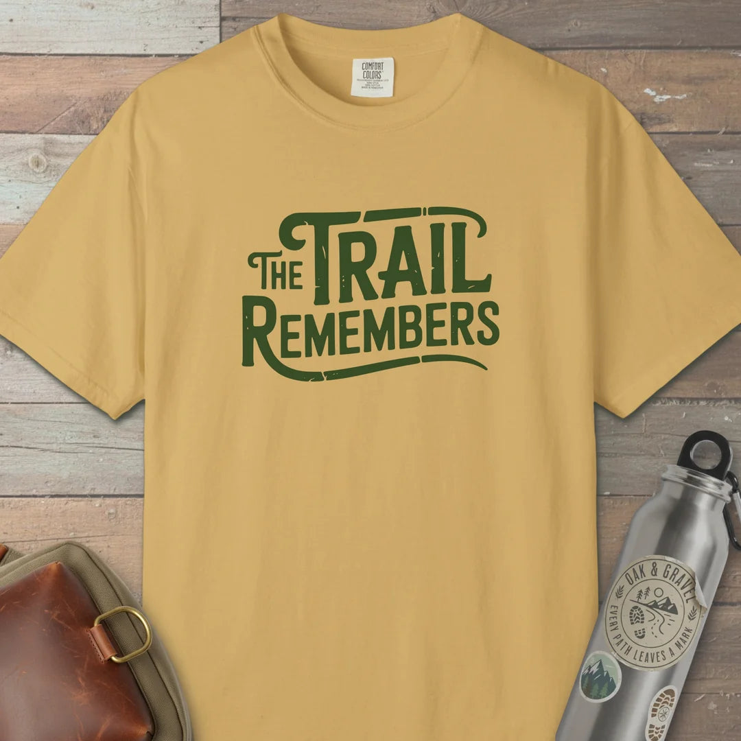 The Trail Remembers T-Shirt Mustard Outdoor Nature Tee