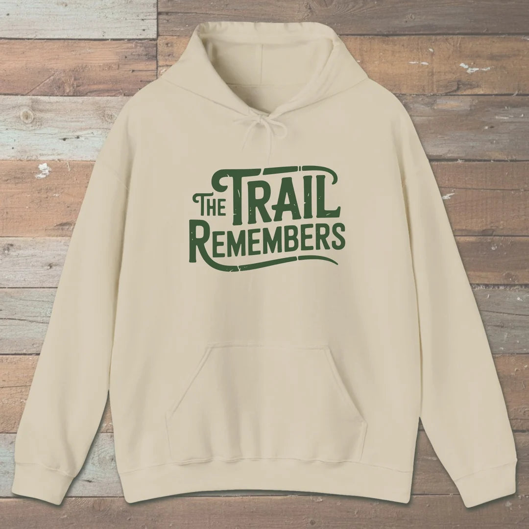 The Trail Remembers Hoodie Sand Outdoor Nature Tee