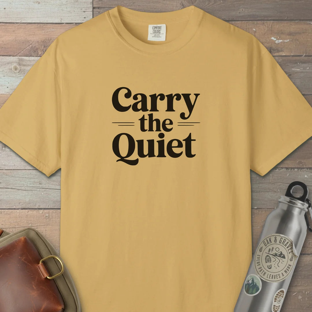 Carry The Quiet T-Shirt Mustard Outdoor Nature Tee