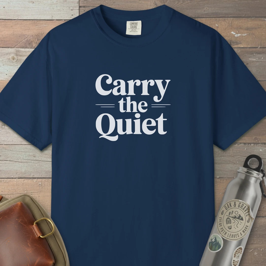 Carry The Quiet T-Shirt Navy Outdoor Nature Tee