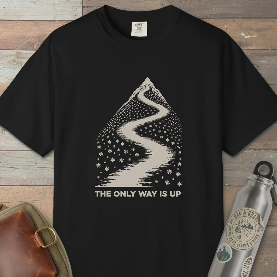 The Only Way Is Up T-Shirt Black Outdoor Nature Tee