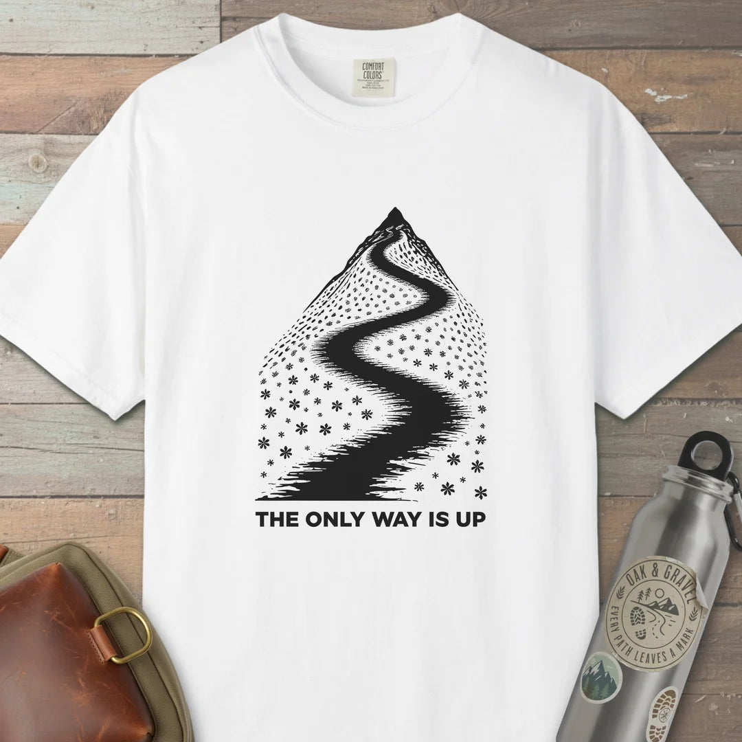 The Only Way Is Up T-Shirt White Outdoor Nature Tee