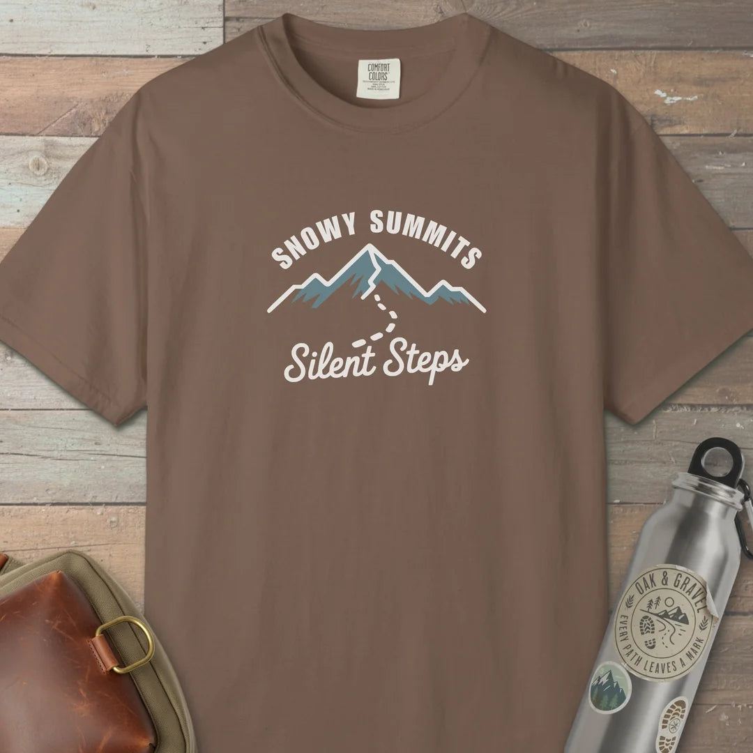 Snowy Summits Silent Steps T-Shirt Espresso Outdoor Nature Tee
