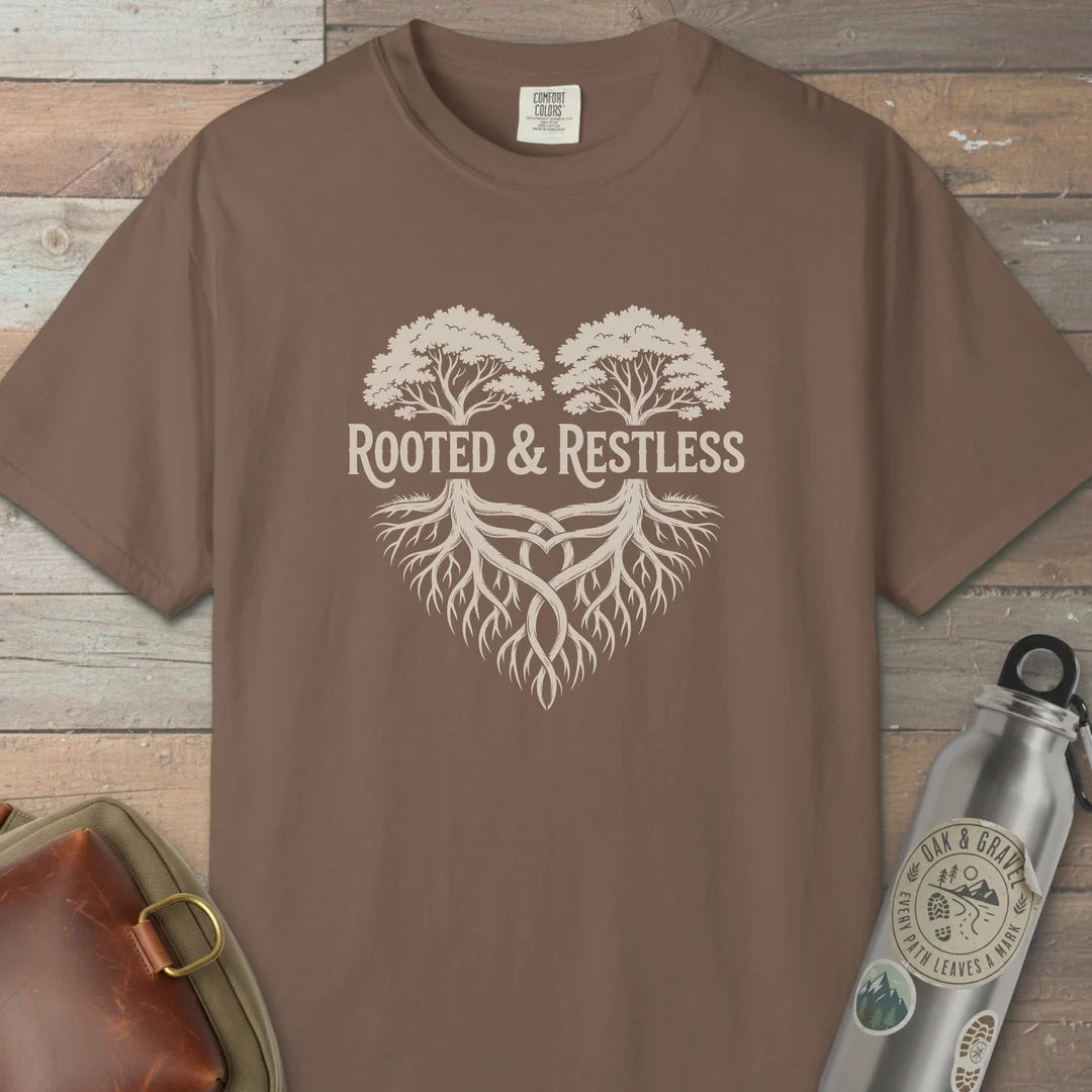 Rooted And Restless T-Shirt Espresso Outdoor Nature Tee