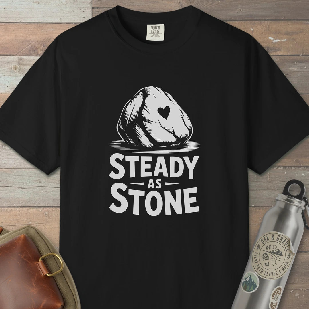 Steady As Stone T-Shirt Black Outdoor Nature Tee