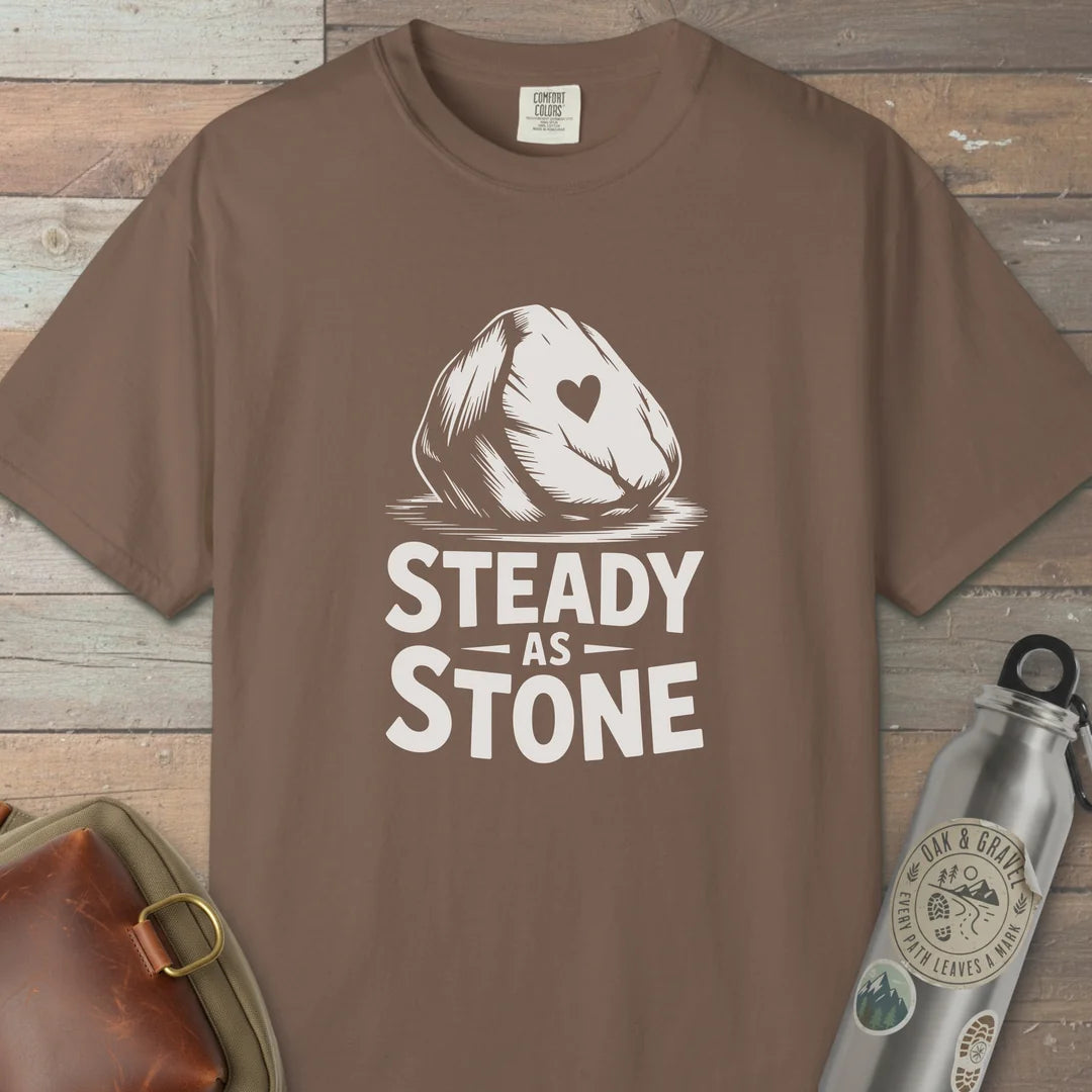 Steady As Stone T-Shirt Espresso Outdoor Nature Tee
