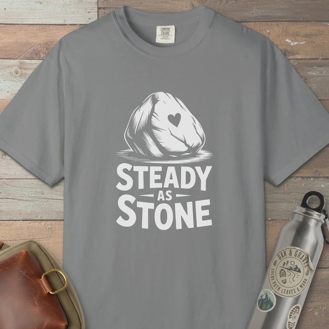 Steady As Stone T-Shirt Grey Outdoor Nature Tee
