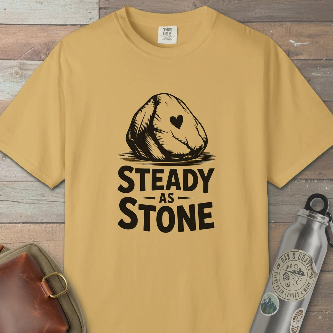 Steady As Stone T-Shirt Mustard Outdoor Nature Tee