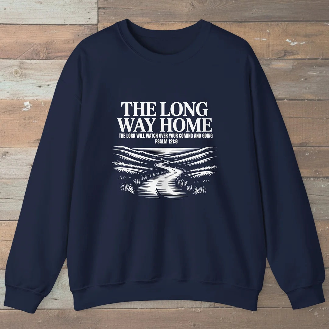 The Long Way Home Sweatshirt Navy Outdoor Nature Tee